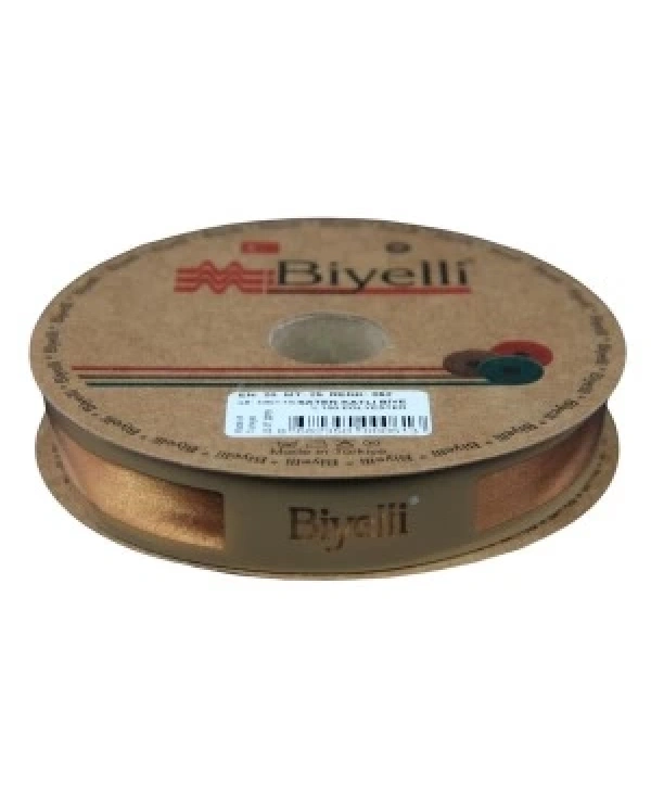 Biye Saten Katlı 062 Açık Hardal 2 Cm 25 Metre %100 Polyester