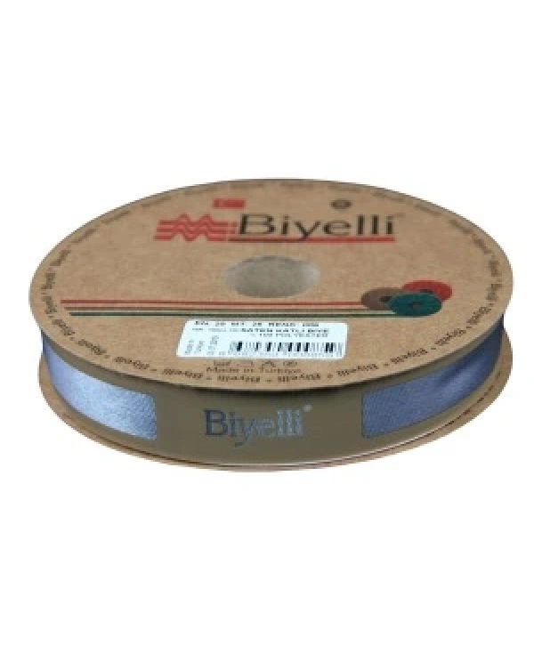 Biye Saten Katlı 086 Gri 2 Cm 25 Metre %100 Polyester