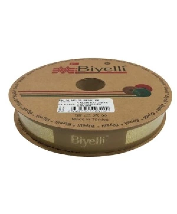 Biye Simli Katlı Ka Altın 2 Cm 25 Metre %50 Simli % 50 Polyester