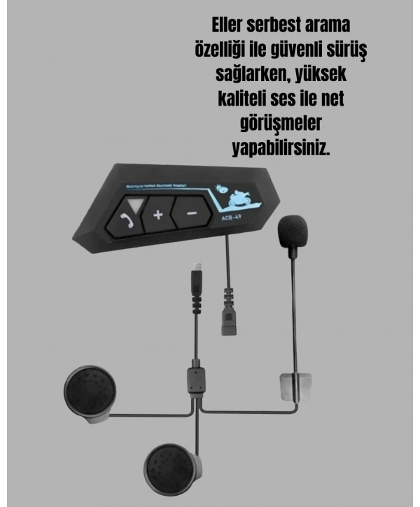 Bluetooth 5.0 EDR Kask Kulaklık Yüksek Ses Kalitesi ve Gürültü Önleme