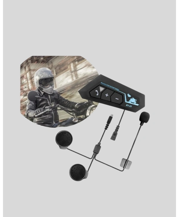 BT22 Kablosuz Kask Kulaklığı – Bluetooth 5.0, Intercom, Su Geçirmez ve Uzun Ömürlü Batarya