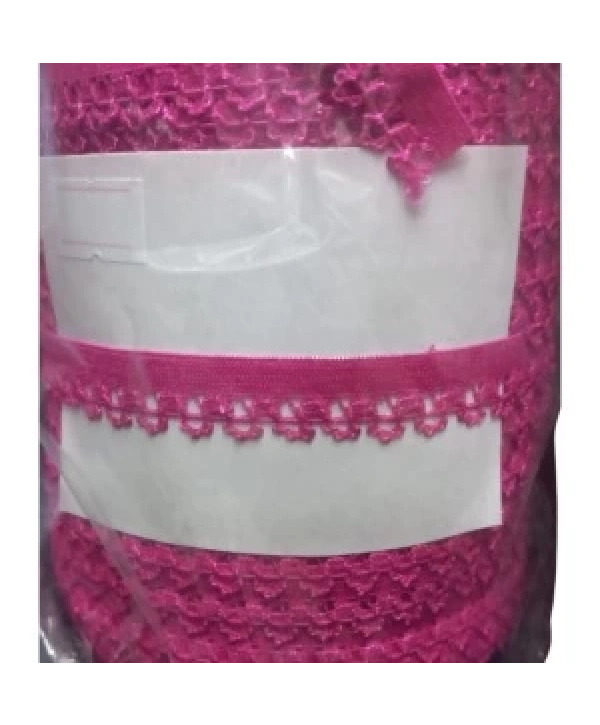 Çamaşır Lastiği Dantelli 1 Cm 1 Metre Fuşya