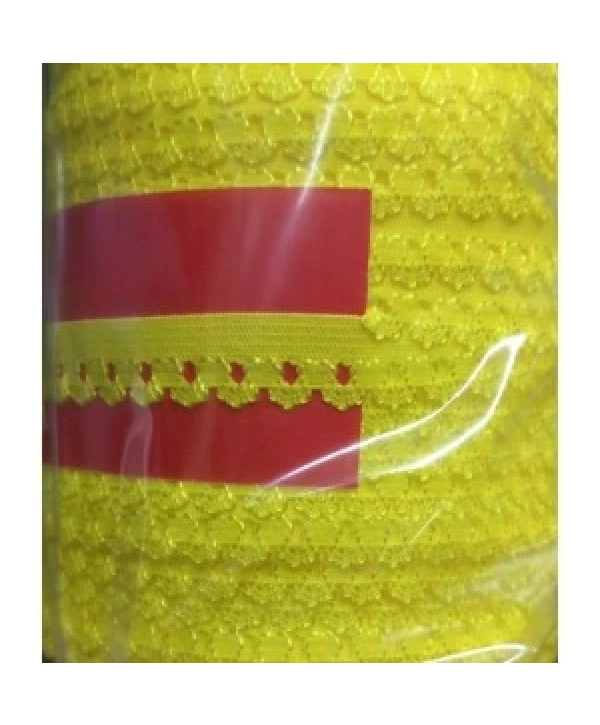 Çamaşır Lastiği Dantelli 1 Cm 1 Metre Sarı
