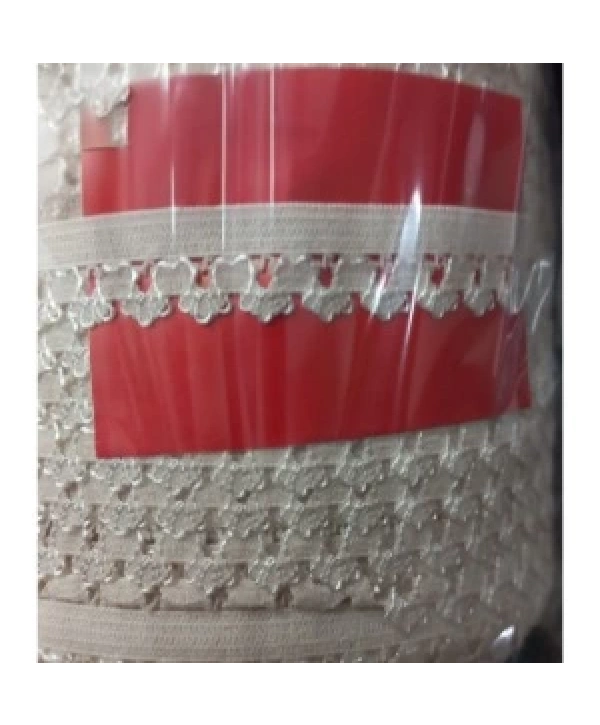 Çamaşır Lastiği Dantelli 1 Cm 75 Metre 1 Top Krem