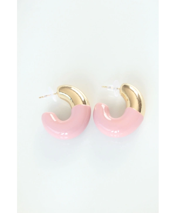 CCB Gül Kurusu Gold Çift Renk Küpe