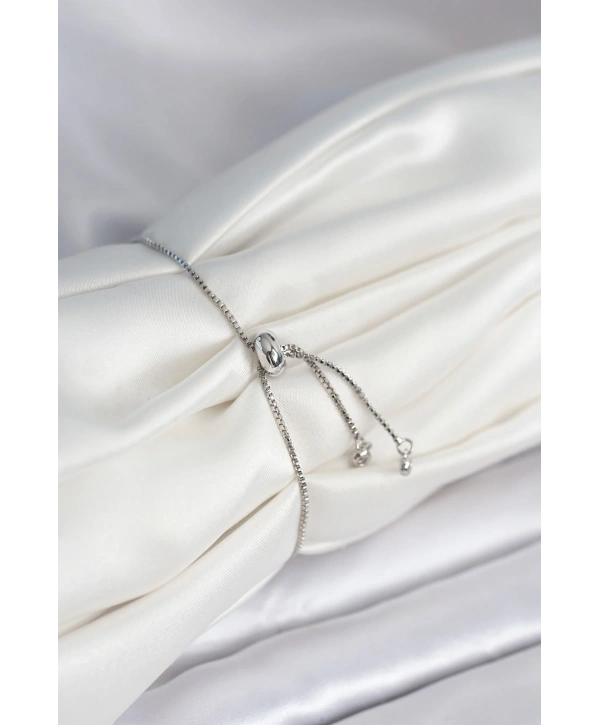 Çiçek Model Asansörlü Gümüş Renk Kadın Bileklik