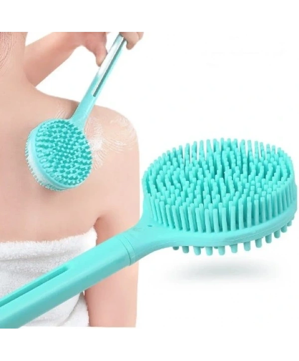 Çift Taraflı Silikon Uzun Saplı  Banyo Fırçası CM-331 (5047)