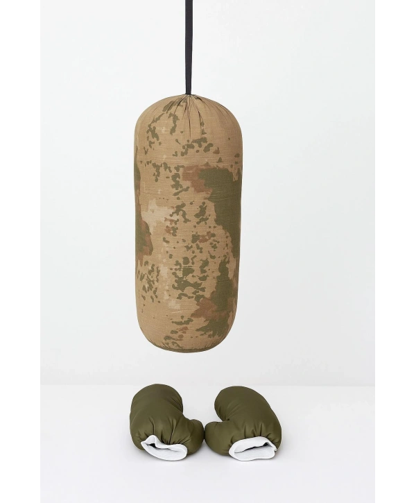 Çocuk Boks Kum Torbası Eldiven Dahil 2-6 Yaş Askeri