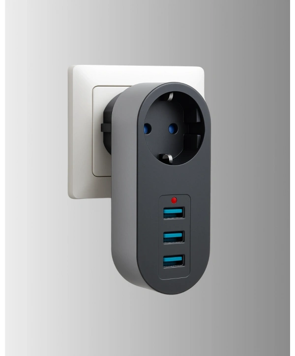 Çocuk Korumalı Termal Priz – 3lü USB Şarj ve Akım Koruması