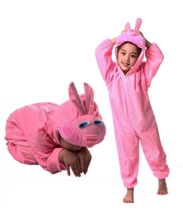 Çocuk Tavşan Kostümü Pembe Renk 2-3 Yaş 80 cm (5047)