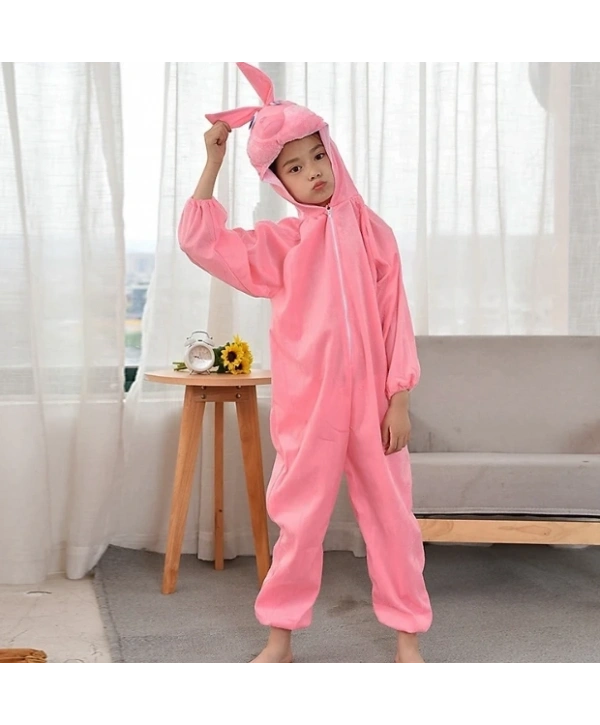 Çocuk Tavşan Kostümü Pembe Renk 2-3 Yaş 80 cm (5047)