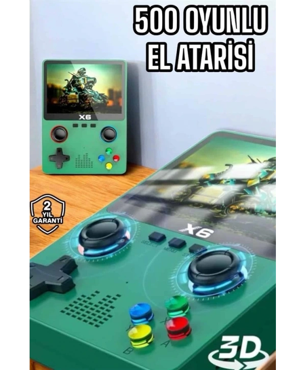 Çocuklara Özel 666 Oyunlu X6 Atari Video İzleme ve Müzik Dinleme