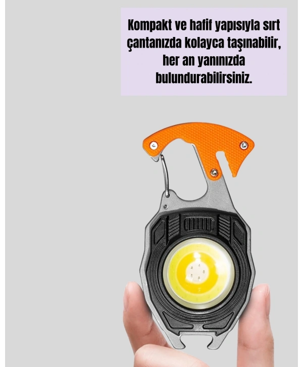 Çok İşlevli USB Şarjlı Anahtarlık Fener
