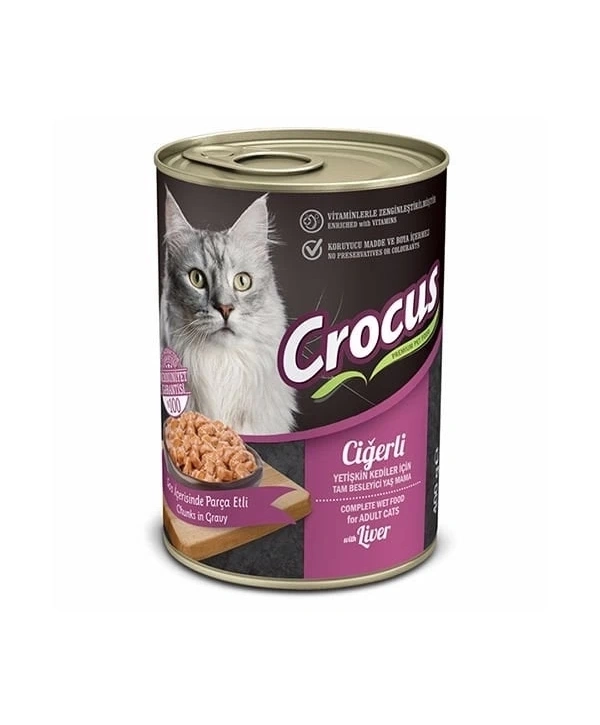 Crocus Ciğerli Yetişkin Kedi Yaş Maması 400 Gr