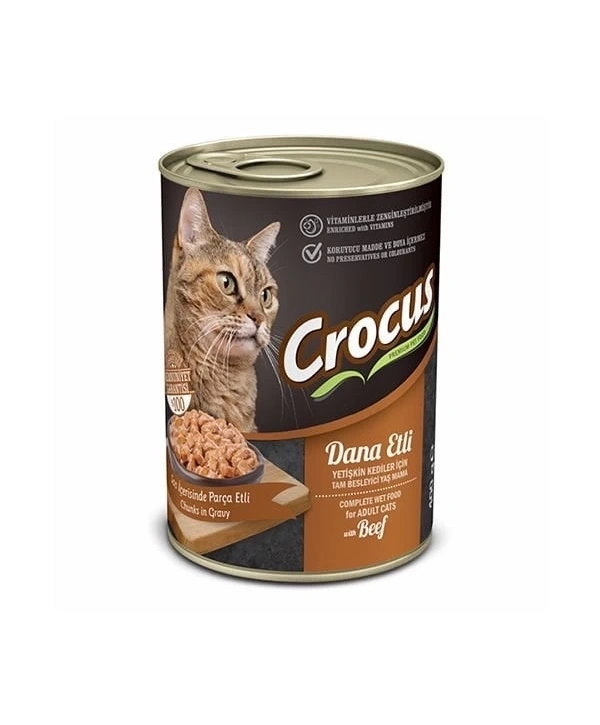 Crocus Dana Etli Yetişkin Kedi Yaş Maması 400 Gr
