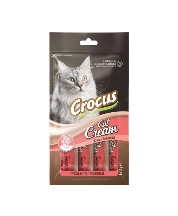 Crocus Somonlu Sıvı Kedi Ödül Maması 15 Gr 4 Adet