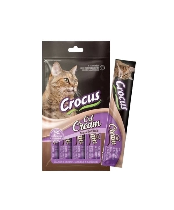 Crocus Somonlu ve Karidesli Sıvı Kedi Ödül Maması 15 Gr 4 Adet