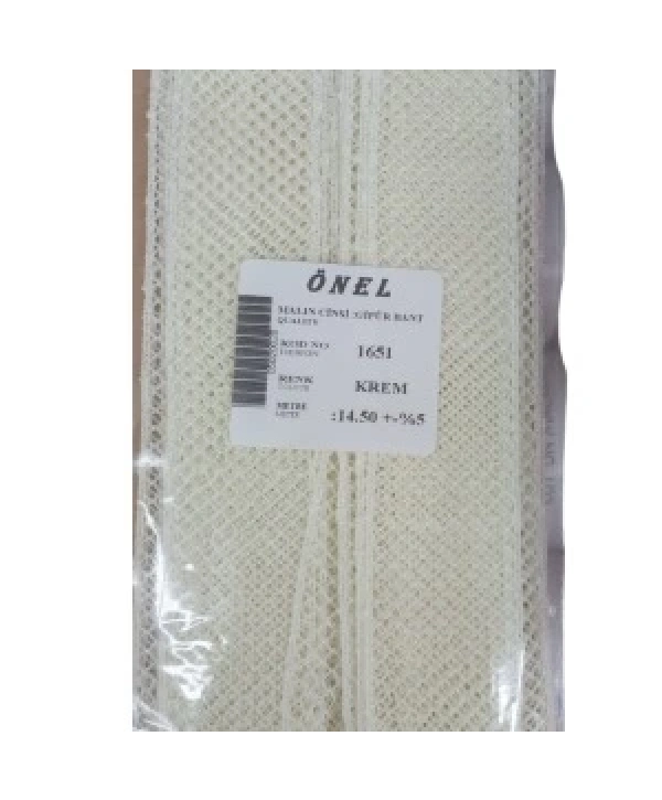 Dantel Polyester Güpür Bant Krem 14,50 Metre En 3 Cm On-1651-kr