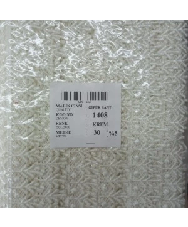 Dantel Polyester Güpür Bant Krem 30 Metre En 3 Cm On-1408-kr