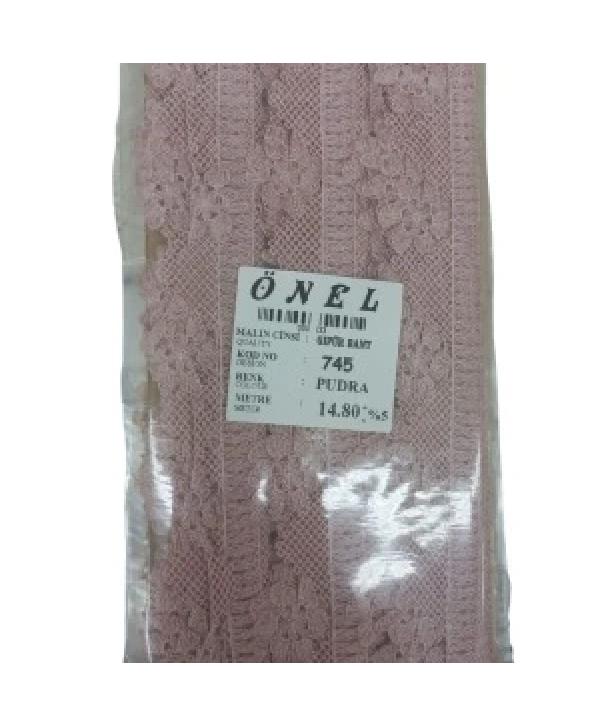 Dantel Polyester Güpür Bant Pudra 14,80 Metre En 3 Cm On-745-pu