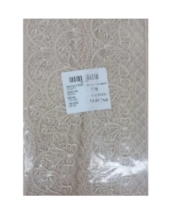 Dantel Polyester Sanal Tül Bant Cappucino 14,40 Metre En 6 Cm On-770-c