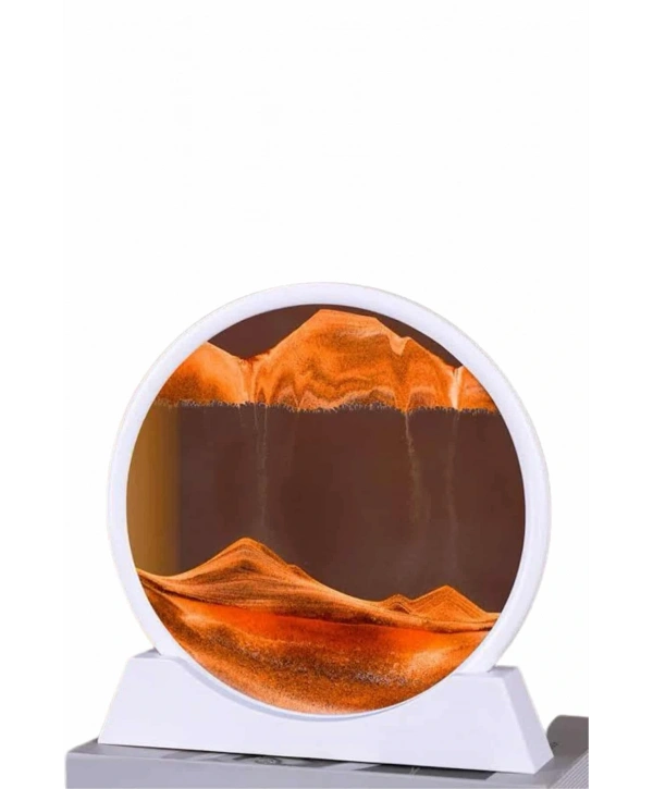 Dekoratif Kum Sulu Kum Saati Yuvarlak Şık Kum Tablosu Kum Saati Şeklinde Kum Tablo