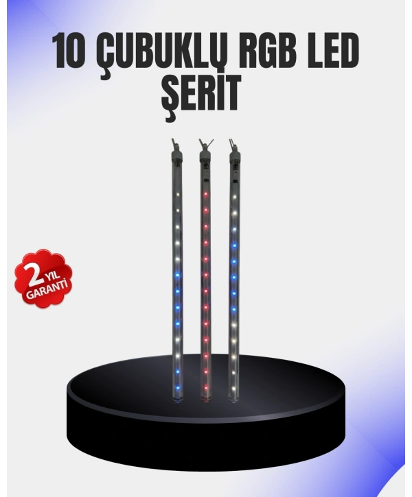Dekoratif LED Meteor Işık 10’lu Çubuk Seti