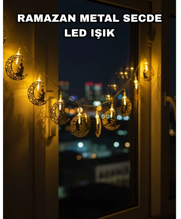 Dekoratif Ramazan Ay Işığı Secde Eden Adam Figürlü