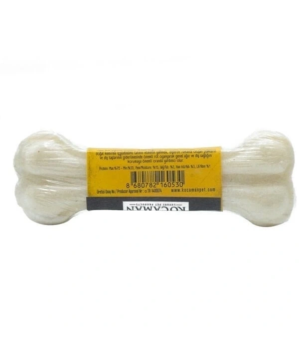 Delibon Deri Pres Vakumlu Kemik Köpek Ödülü Beyaz 12 Cm 1 Adet