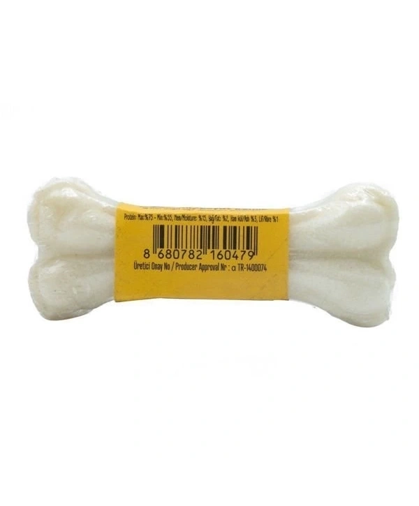 Delibon Deri Pres Vakumlu Kemik Köpek Ödülü Beyaz 7 Cm 1 Adet