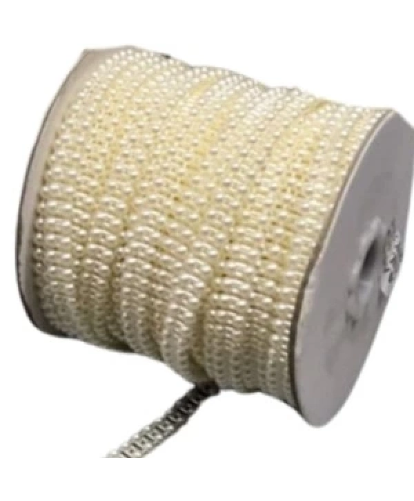 Dikilebilir Sıralı İnci En 1 Cm Krem 5 Metre