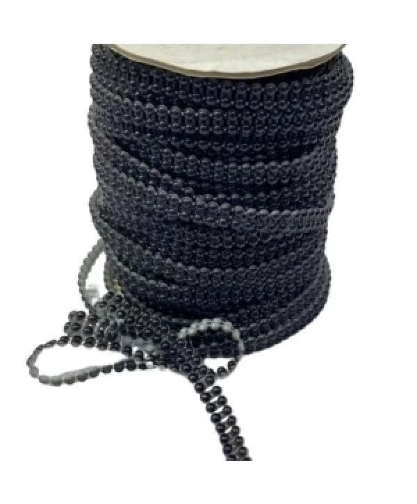 Dikilebilir Sıralı İnci En 1 Cm Siyah 10 Metre