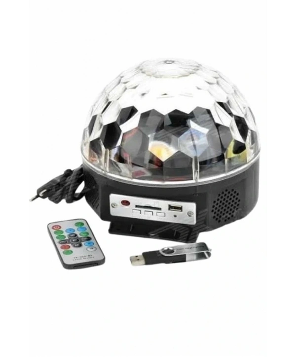 Disko Topu Renkli Işıklı Lazer Parti Bluetooth Bağlantılı Led Küre