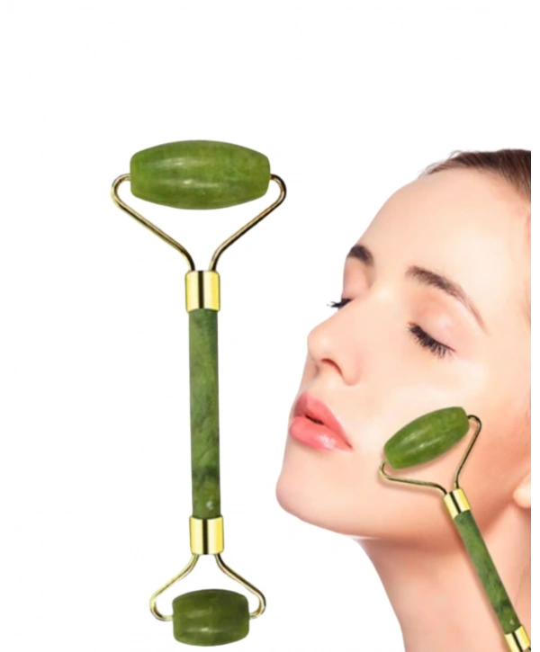 Doğal Yeşim Roller ve Gua Sha Yüz Şekillendirme Seti