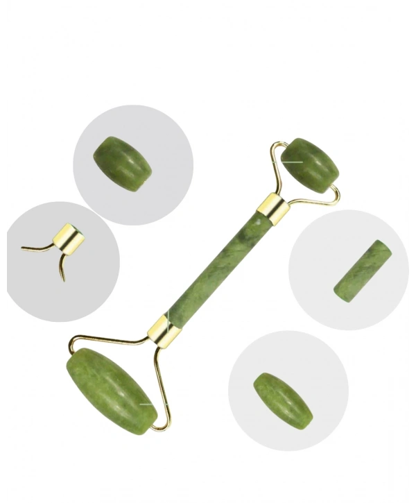 Doğal Yeşim Roller ve Gua Sha Yüz Şekillendirme Seti