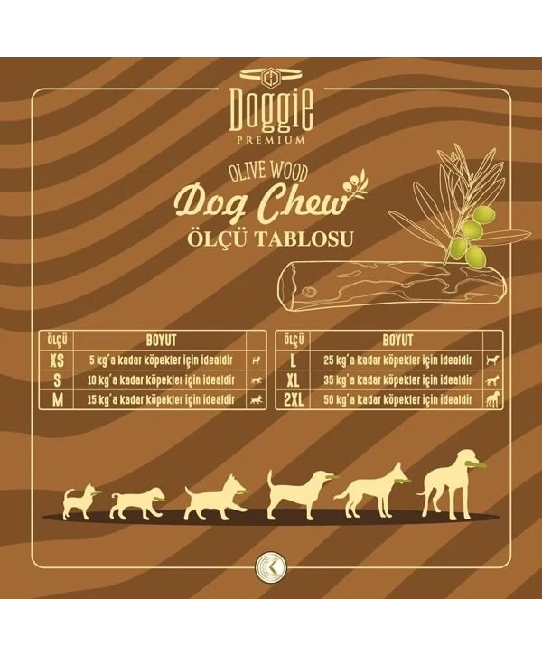 Doggie Doğal Zeytin Ağacı Köpek Çiğneme Oyuncağı Medium