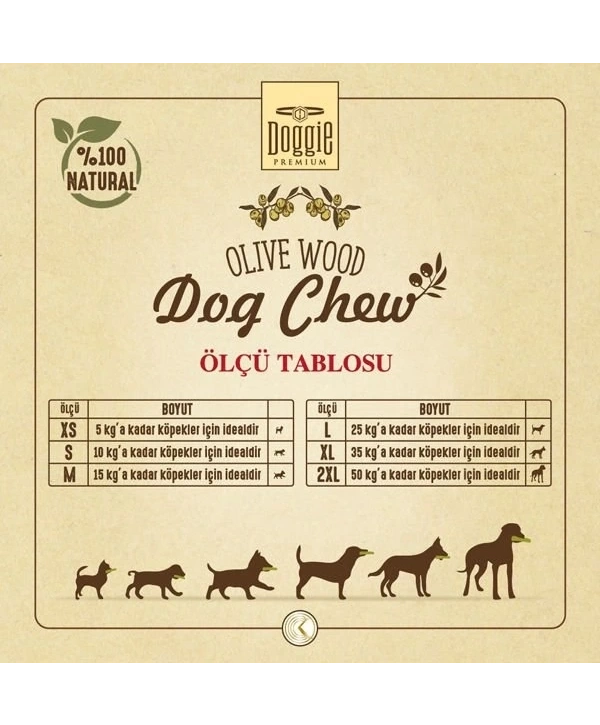 Doggie Doğal Zeytin Ağacı Köpek Çiğneme Oyuncağı Small