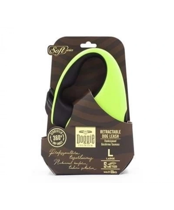 Doggie Soft Otomatik Köpek Uzatma Tasması Large Yeşil 50 Kg 5 Mt