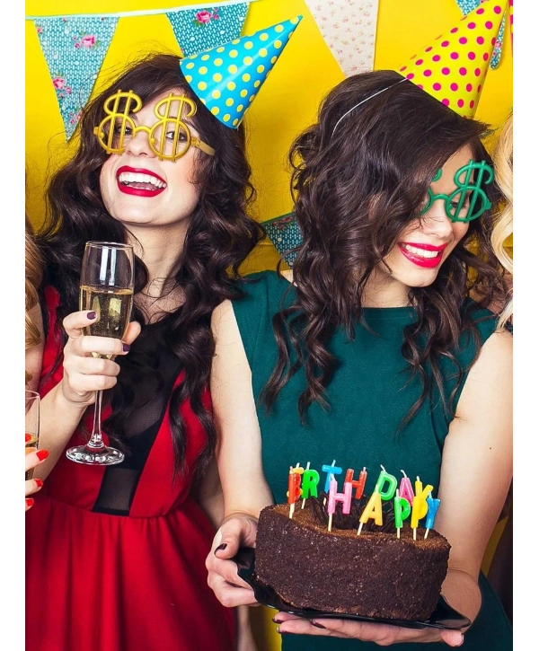 Dolar Şekilli Metalize Parti Gözlüğü 6 Adet (5047)