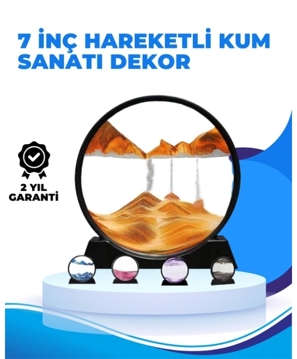 Döndürülebilir Dinamik Kum Tablosu – Stres Giderici, Yüksek Kaliteli Cam ve Doğal Kum ile Sanatsal Masa Dekoru