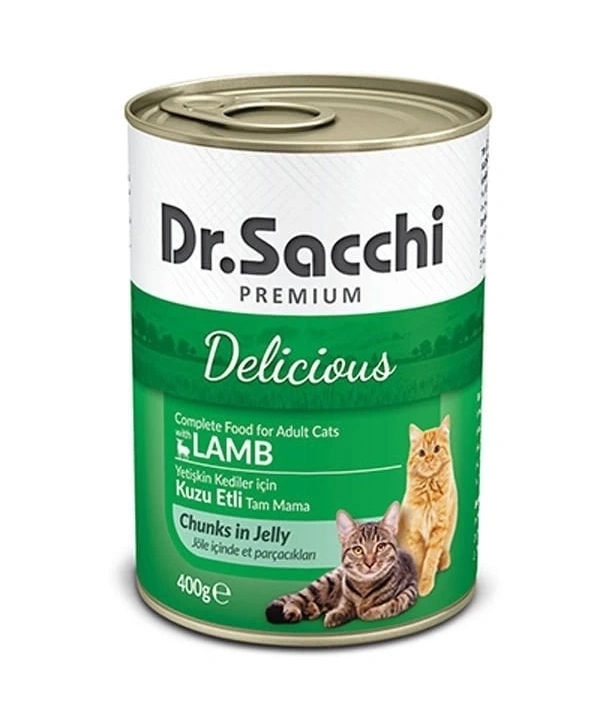 Dr.Sacchi Kuzu Etli Yetişkin Konserve Kedi Maması 400 Gr