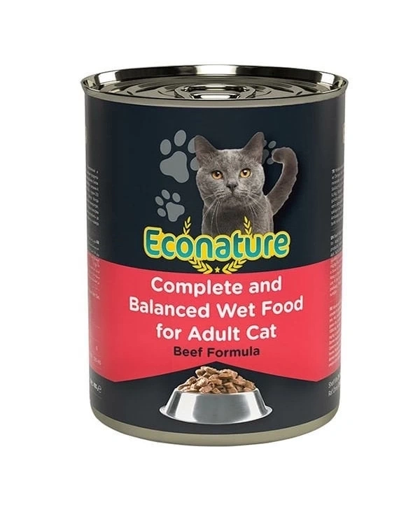 Econature Sığır Etli Yetişkin Konserve Kedi Maması 400 Gr