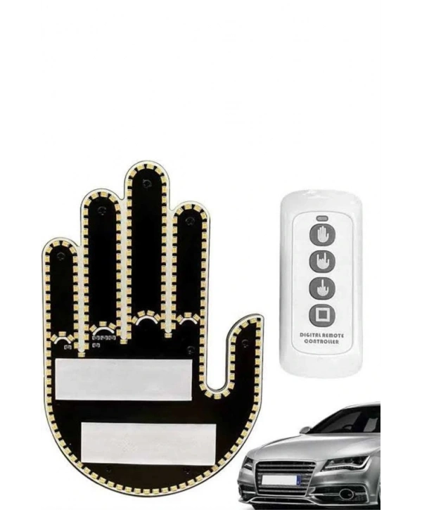 El Orta Parmak Led Kumandalı Araç İçi Reflektör Arka Cam El Simgesi