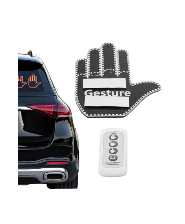 El Orta Parmak Led Kumandalı Araç İçi Reflektör Arka Cam El Simgesi