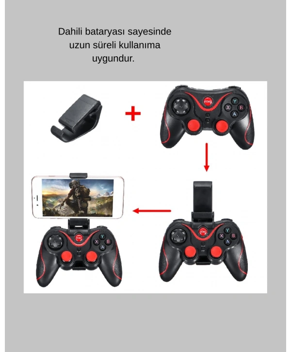 Ergonomik Tasarımlı Şarjlı Kablosuz Gamepad