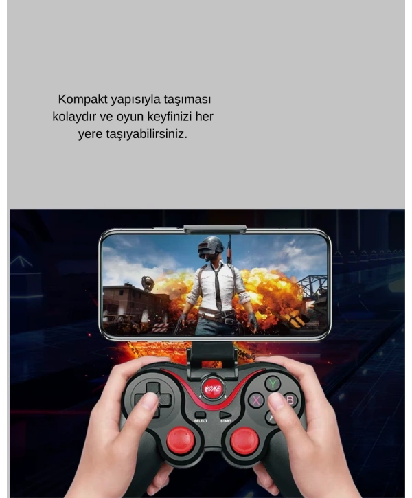 Ergonomik Tasarımlı Şarjlı Kablosuz Gamepad