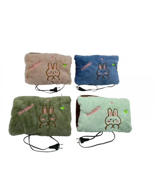 FİŞLİ - ŞARJLI  SICAK SU TORBASI POLAR - KADİFE KUMAŞ -HAYVAN NAKIŞLI (5047)