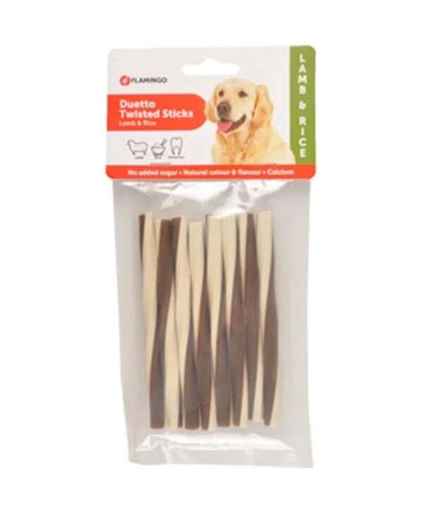 Flamingo Duetto Twist Kuzulu Köpek Ödül Çubuğu