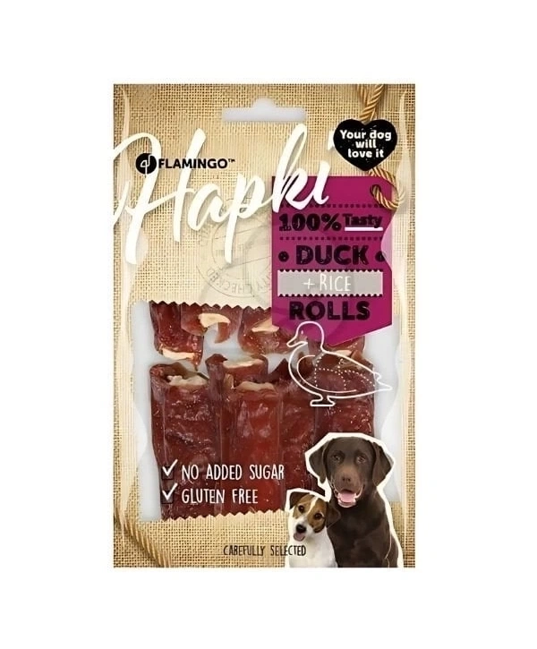 Flamingo Hapki Rolls Ördekli ve Pirinçli Köpek Ödül Maması 85 Gr