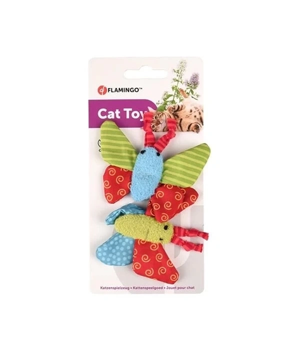 Flamingo Yowly Kelebek Şeklinde Kedi Oyuncağı 2 Adet 9 Cm